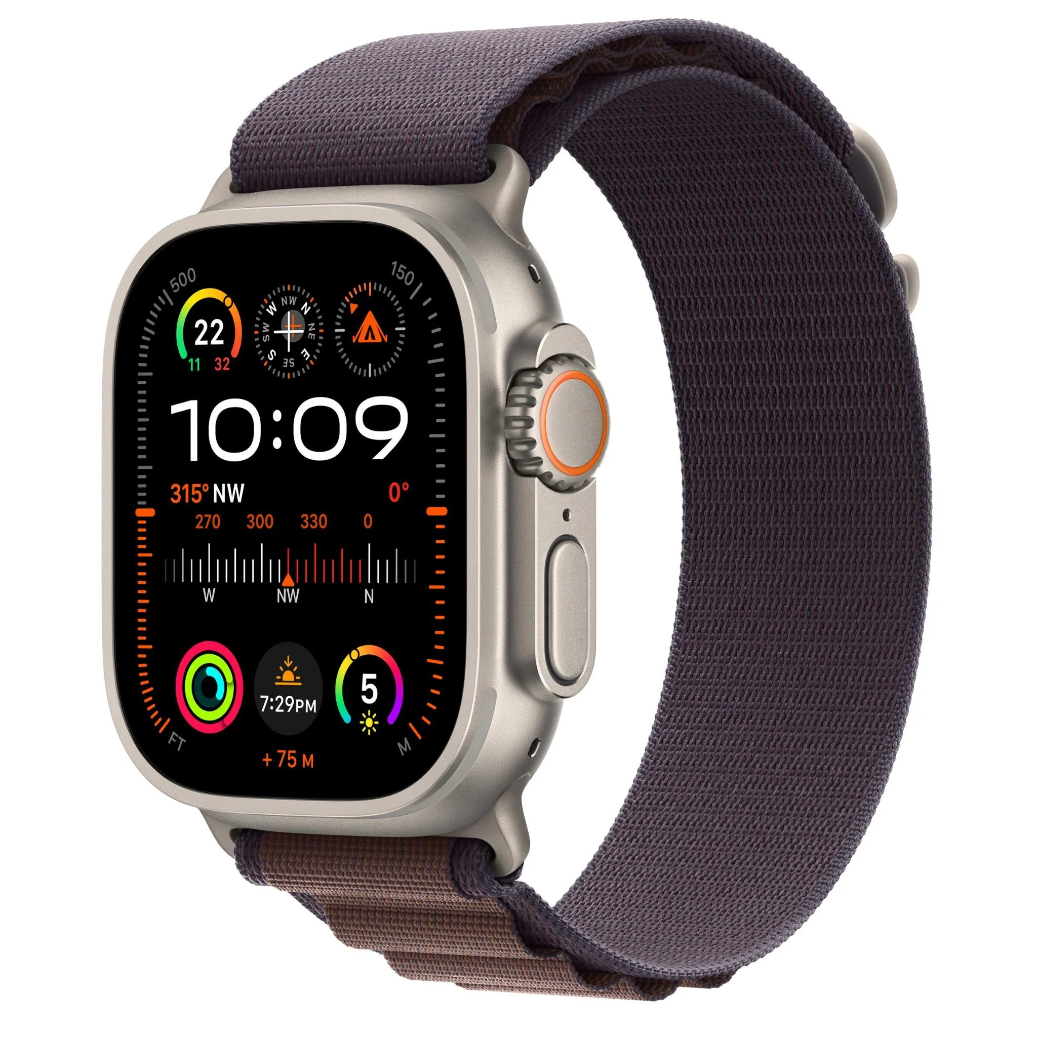 Apple Watch Ultra 2 49mm Titanium Case GPS + Cellular Alpine Loop (Indigo)[Medium]