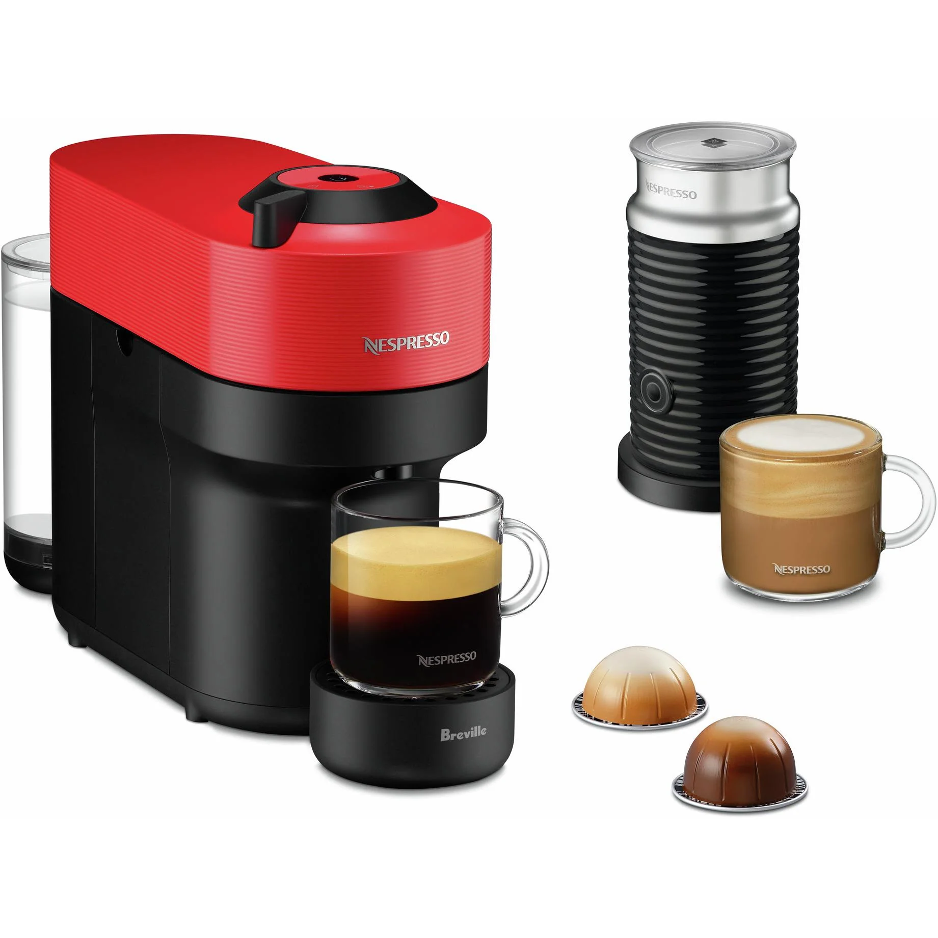 Breville Vertuo Pop Bundle Nespresso Machine (Red)