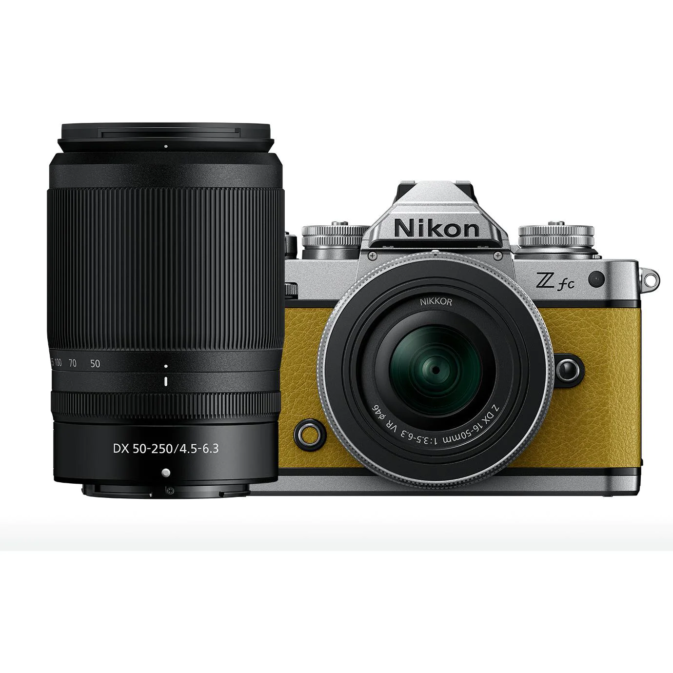 Nikon Z Fc Mirrorless Camera W/ Nikkor Z 16-50mm/50-250mm Twin Lens Kit (Mustard Yellow)
